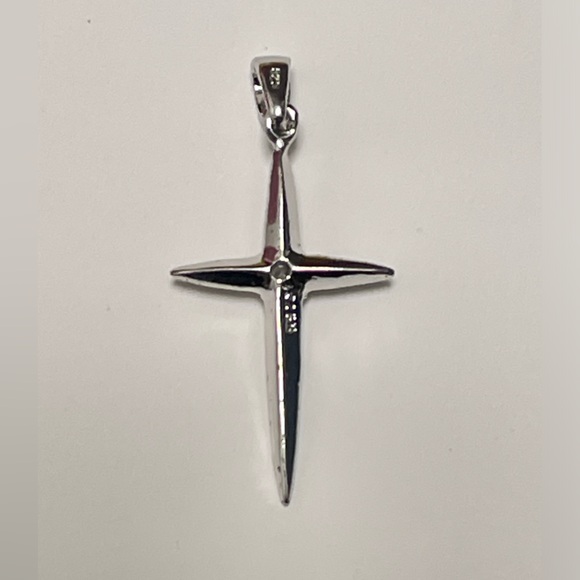 Vintage Sterling Silver Celestial Crystal Cross pendant 925k stamped - Picture 8 of 9
